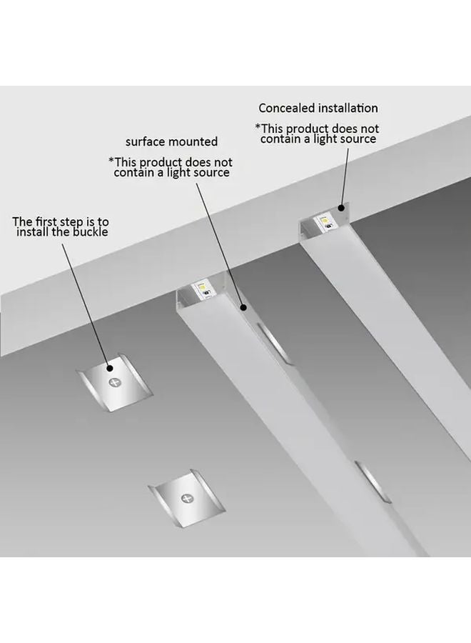 6 قطع نظام قناة LED بطول 0.5 متر، غطاء أبيض حليبي، هيكل ألومنيوم فضي - Image 4